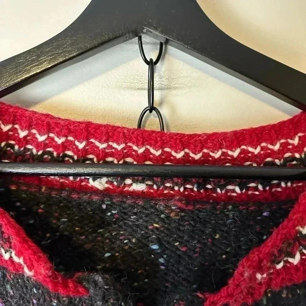 Vintage 1970s  Wool Colour Speckled Cardigan Sweater Size XL - Picture 3 of 4